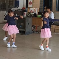 children at Hope village practicing dance
